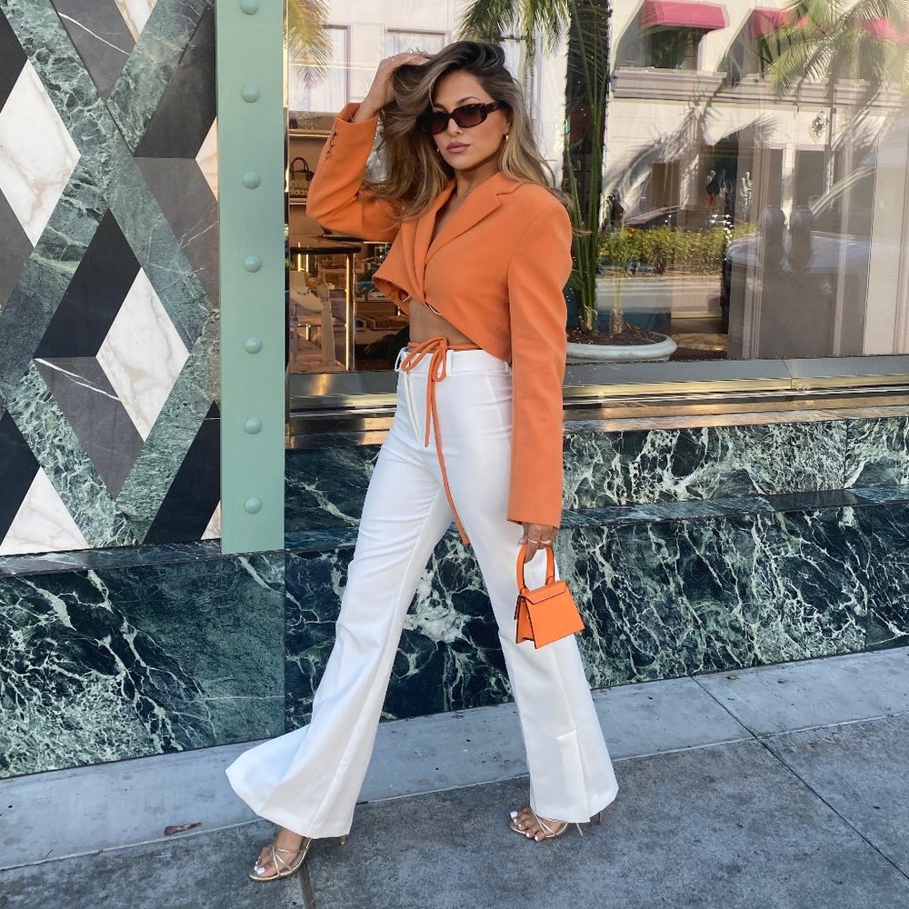 NWT ZARA White High Waist Pants - Picture 1 of 8